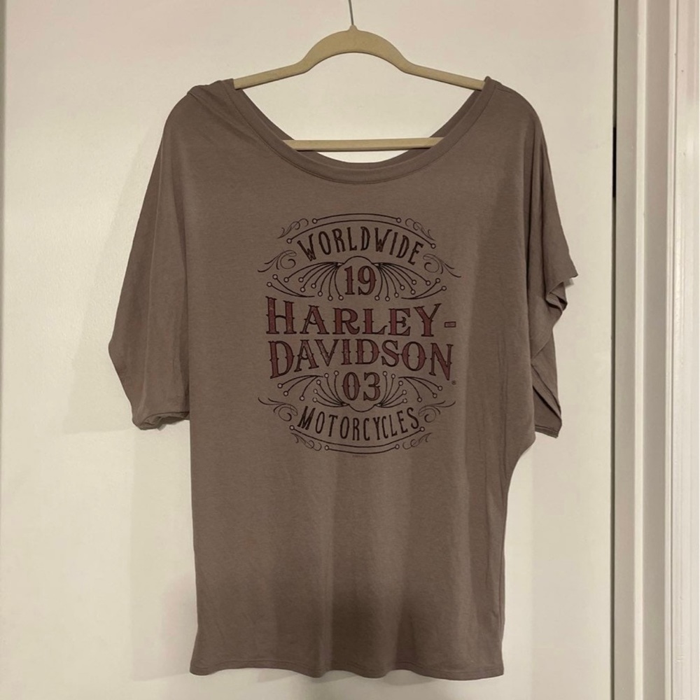 Harley Davidson cotton blouse, off the shoulder top